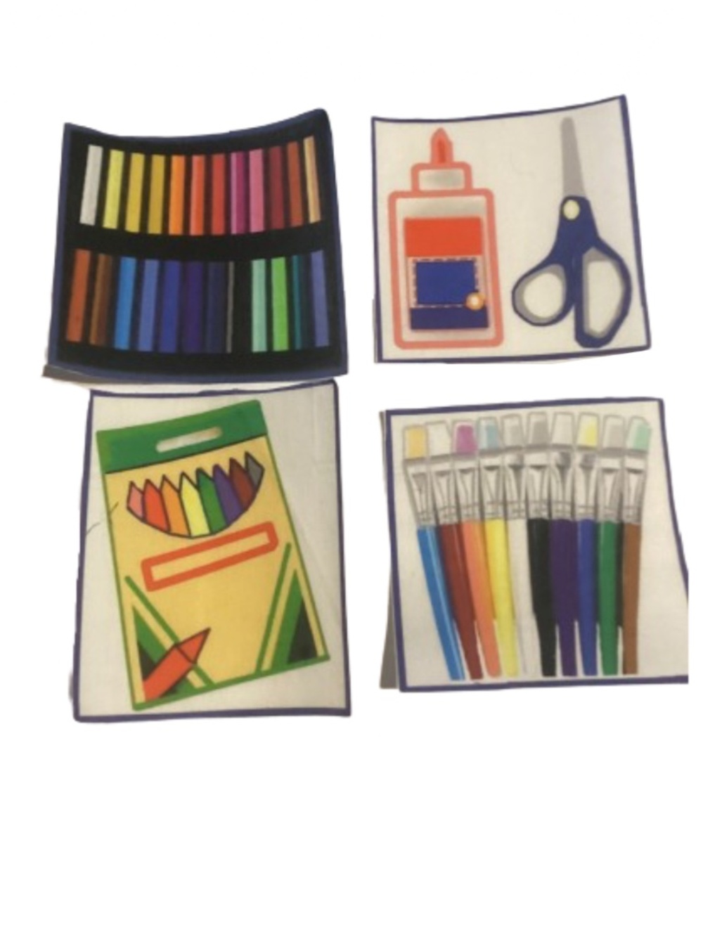4 Art Supplies Appliques - Cotton Fabric - 4” x 4”